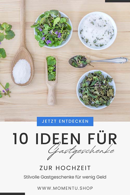 Selbstgemachtes Kräutersalz als Geschenk für die Hochzeitsgäste