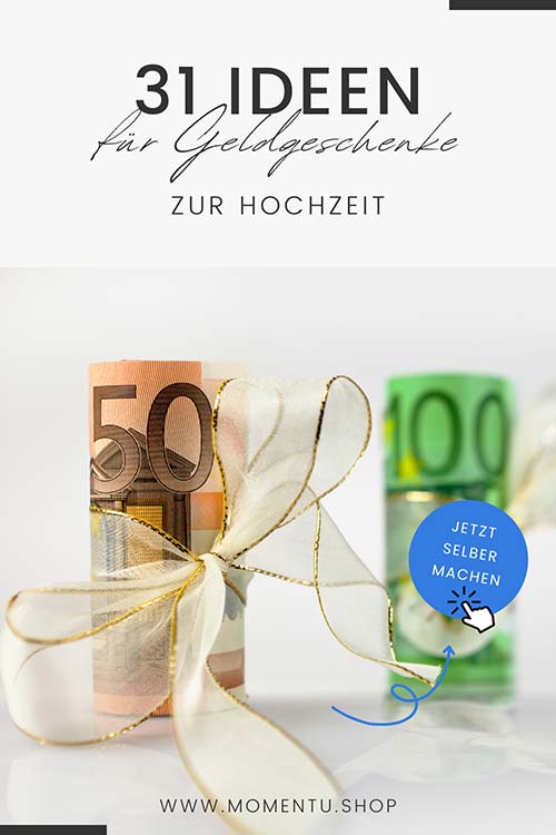 Ein eingerollter Geldschein als Geldgeschenk zur Hochzeit