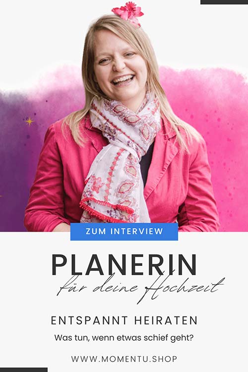 Jenny gibt Ratschläge, wie Paare bei unerwarteten Situationen am Hochzeitstag ruhig bleiben