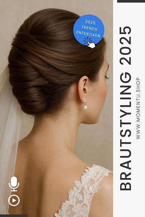 Brautstyling Frisurentrends 2025 - Banane modern interpretiert