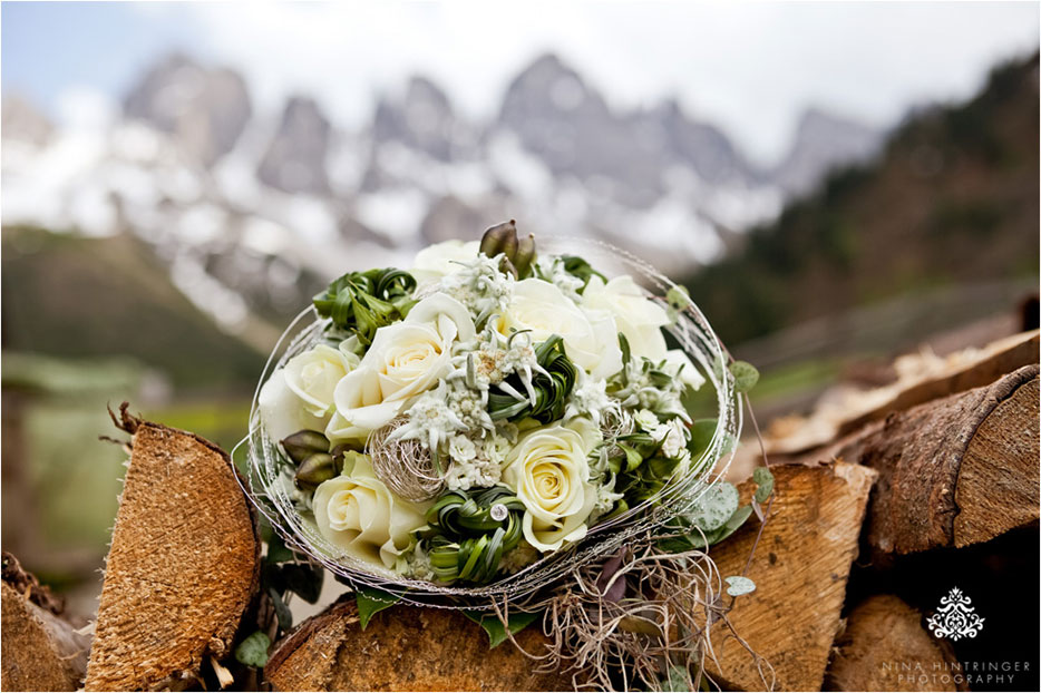 Brautstrauß mit Edelweiss