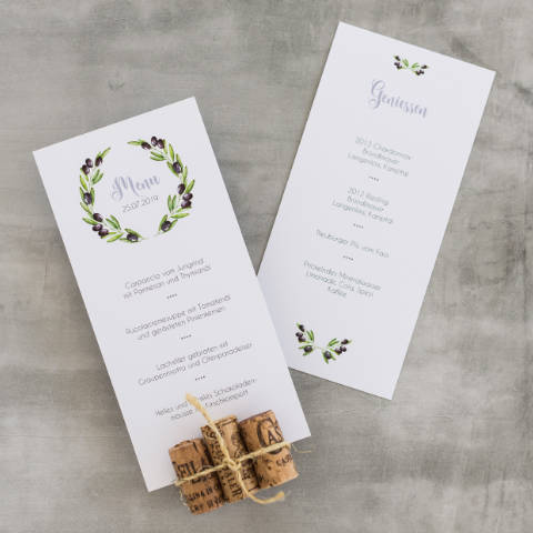 Menükarten fürs Dinner