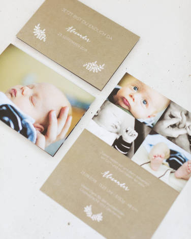 Geburtskarten als bleibende Erinnerung