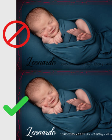 Geburtstafel Textgröße und Farbe beachten