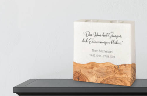 Hochzeitskerzen mit breitem Holzelement