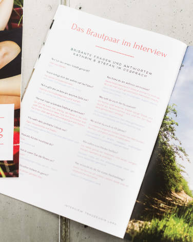 Hochzeitszeitung Interview mit dem Brautpaar