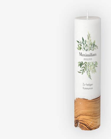 Taufkerzen 6x25cm mit Docht