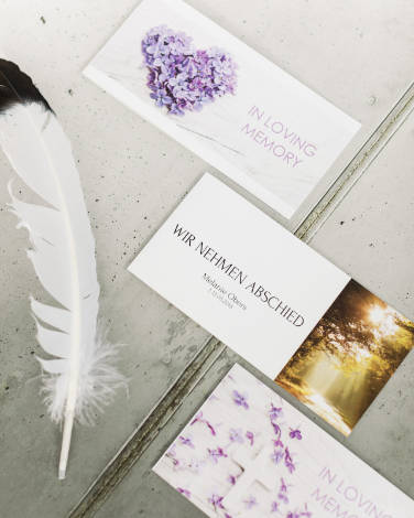 Christliche, religiöse und weltliche Trauerkarten