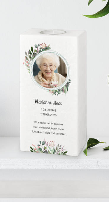 Trauerkerzen mit Foto