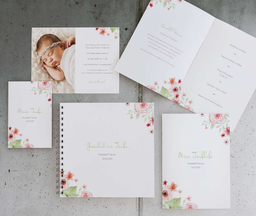 Dankeskarte Taufe Understatement 10 x 15 cm Klappkarte online gestalten