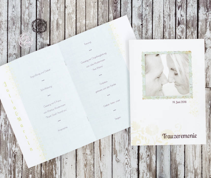 Kirchenheft Hochzeit Azurit 15 x 21 cm Trauungsablauf