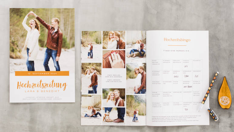 Hochzeitszeitungen Klares Design