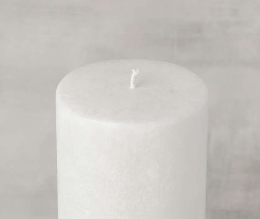 Kerze mit Holzelement und Docht Blanko 9 x 25 cm - mit Docht