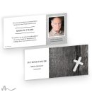 Trauerkarte Weisses Kreuz 21 x 10 cm Doppelseitig