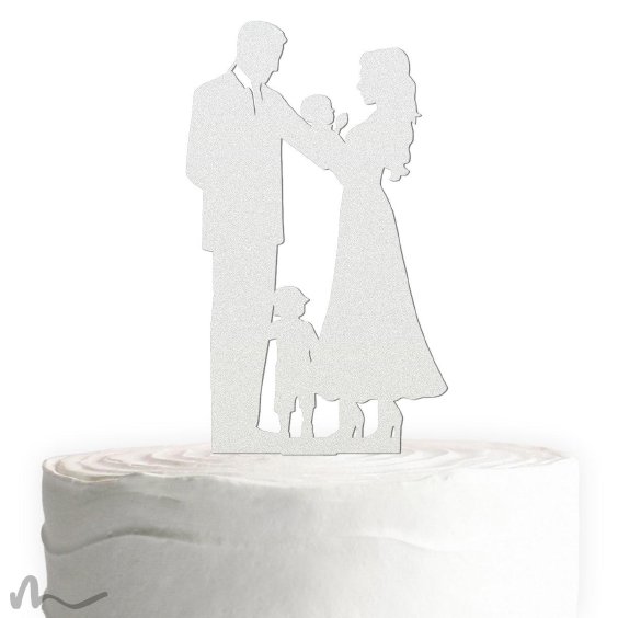 Cake Topper Familie Junge Satiniert