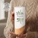 Taufkerze Holzelement Docht Greenery Ø8 x 20 cm