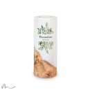 Konfirmationskerze Holzelement Greenery Ø8 x 20 cm