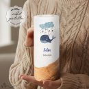 Taufkerze Holzelement Blauwal Ø8 x 20 cm