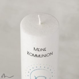 Kommunionkerze Holzelement Docht Klares Wasser Ø6 x 25 cm