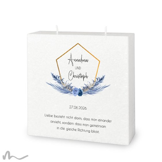 Hochzeitskerze Docht Boho Chic 20 x 20 cm