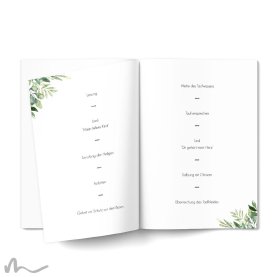 Kirchenheft Taufe Greenery 15 x 21 cm