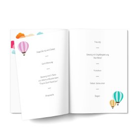 Kirchenheft Hochzeit Heißluftballon 15 x 21 cm