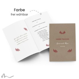 Kirchenheft Hochzeit Kraftpapier Eleganz 15 x 21 cm