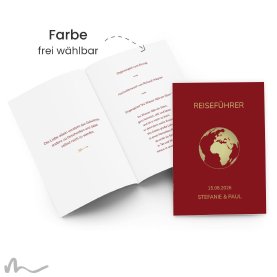 Kirchenheft Hochzeit Reisepass Globus 15 x 21 cm