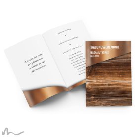 Kirchenheft Hochzeit Glas und Holz 15 x 21 cm