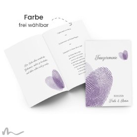 Kirchenheft Hochzeit Fingerprint 15 x 21 cm