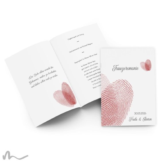 Kirchenheft Hochzeit Fingerprint 15 x 21 cm