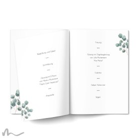Kirchenheft Hochzeit Eukalyptus 15 x 21 cm