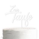 Cake Topper Zur Taufe zweizeilig Weiss