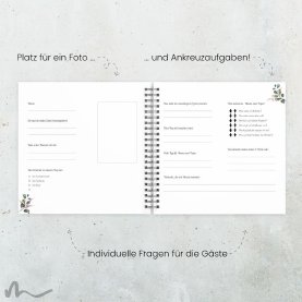 Gästebuch Taufe Blätterprint