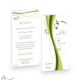 Hochzeitseinladung Ametrin 10 x 21 cm Doppelseitig