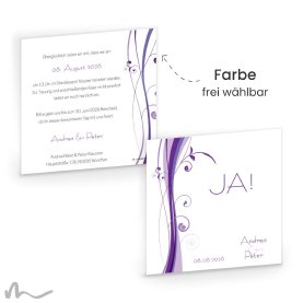 Hochzeitseinladung Ametrin 14.5 x 14.5 cm Doppelseitig