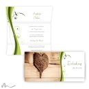 Hochzeitseinladung Ametrin Holzherz 21.5 x 10.5  cm Wickelfalz