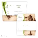 Hochzeitseinladung Ametrin Holzherz 21.5 x 10.5  cm Wickelfalz