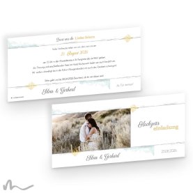 Hochzeitseinladung Elegance 21 x 10 cm Doppelseitig