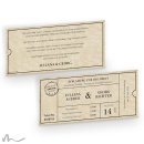 Hochzeitseinladung Theater Ticket 21 x 10 cm Doppelseitig