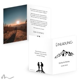Hochzeitseinladung Bergleidenschaft 10 x 15 cm Klappkarte