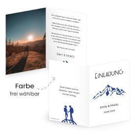 Hochzeitseinladung Bergleidenschaft 10 x 15 cm Klappkarte