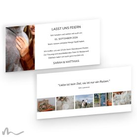 Hochzeitseinladung Easy 21 x 10 cm Doppelseitig