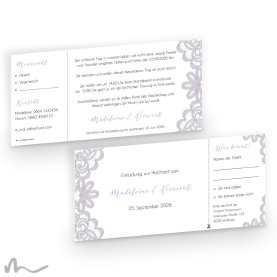 Hochzeitseinladung Einsame Spitze 21 x 10 cm Doppelseitig