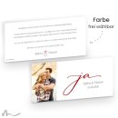 Hochzeitseinladung Ja 21 x 10 cm Doppelseitig