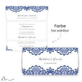 Hochzeitseinladung Einsame Spitze 21.5 x 10.5  cm Wickelfalz