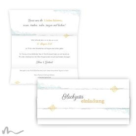 Hochzeitseinladung Elegance 21.5 x 10.5  cm Wickelfalz