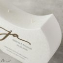 Hochzeitskerze Docht Holzapplikation Ja Halbmond 24 x 19 cm