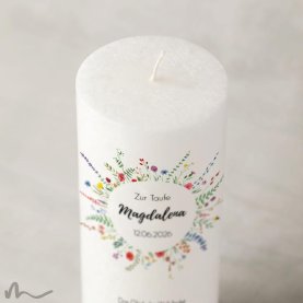 Taufkerze Docht Wiesenblumen Ø8 x 20 cm