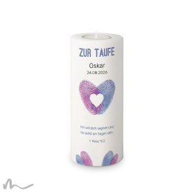 Taufkerze Fingerabdruck Herz Ø8 x 20 cm